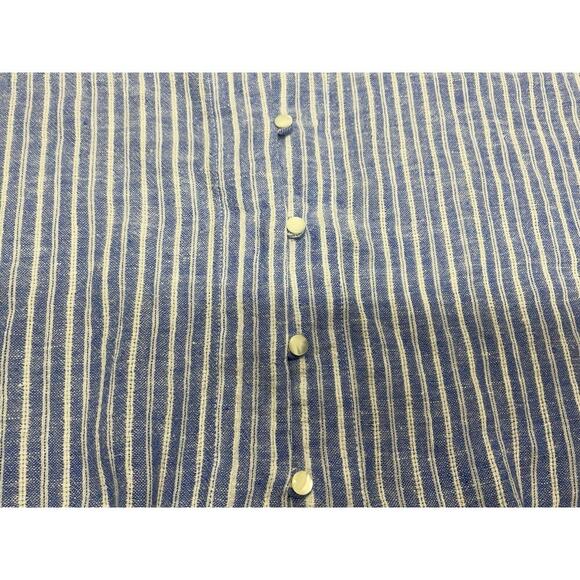 RAILS Womens Medium Val Belmont Stripe Shirt Tie Front Linen Blend Top Blouse - Picture 8 of 14